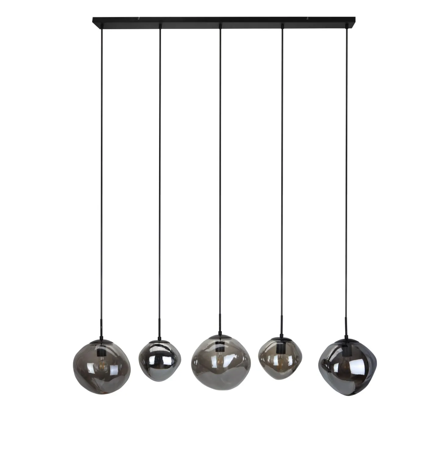 Hanglamp Macato Zwart smoke glas 5-lichts