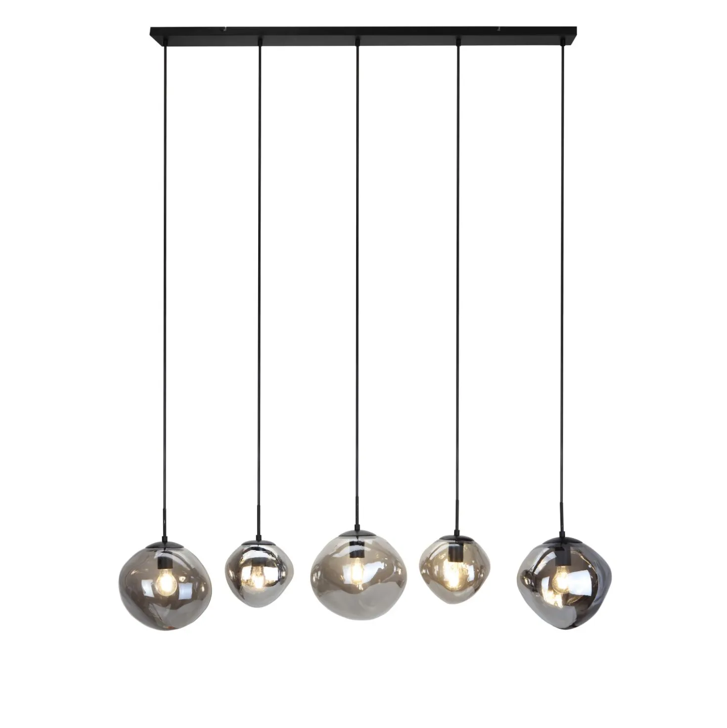 Hanglamp Macato Zwart smoke glas 5-lichts
