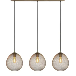 Hanglamp Maroggia Bruin koper 3-lichts