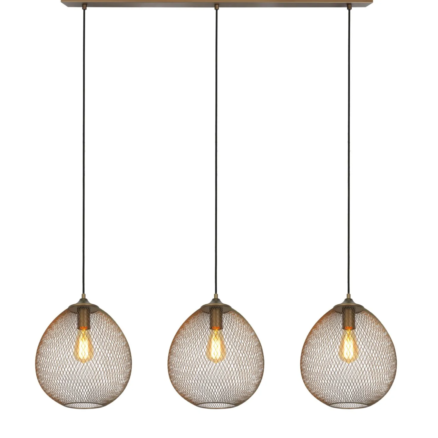 Hanglamp Maroggia Bruin koper 3-lichts