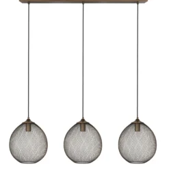 Hanglamp Maroggia Bruin koper 3-lichts