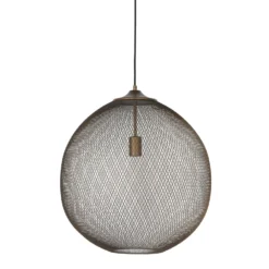 Hanglamp Maroggia Bruin rond 50cm koper 1-lichts