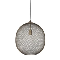 Hanglamp Maroggia Bruin rond 40cm koper 1-lichts