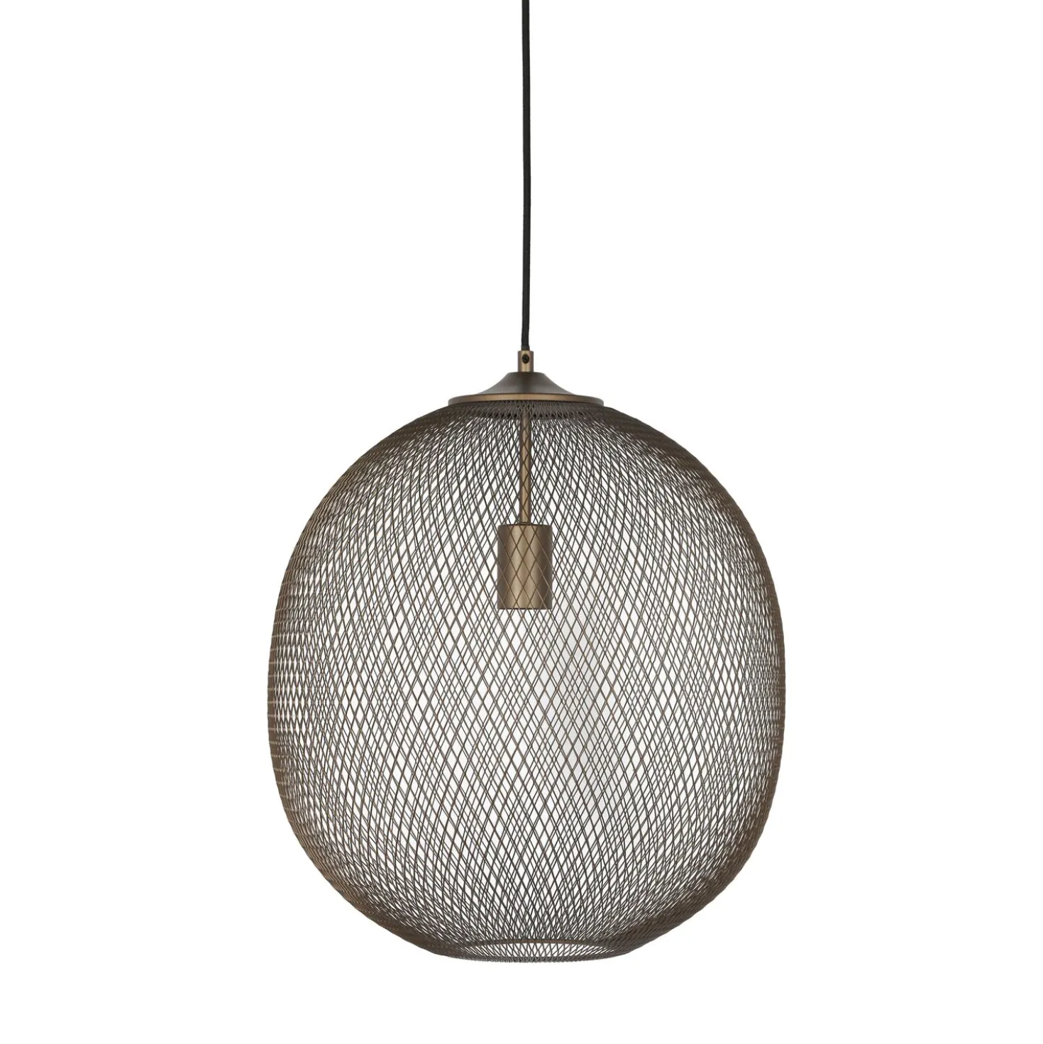 Hanglamp Maroggia Bruin rond 40cm koper 1-lichts