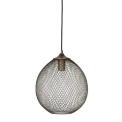 Hanglamp Maroggia Bruin rond 30cm koper 1-lichts