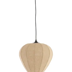 Hanglamp Moscito Zwart ecru linnen 1-lichts