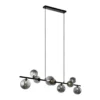 Hanglamp Olivento Zwart smoke glas 9-lichts