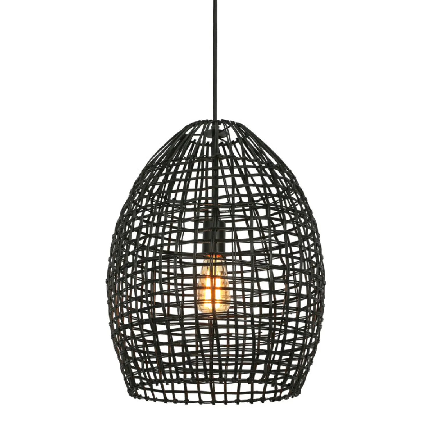 Hanglamp Orcia Rond 40 cm rotan zwart