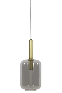 Hanglamp PEGLIO Glas smoke antiek brons