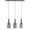 Hanglamp Peglio Glas smoke zwart 3-lichts
