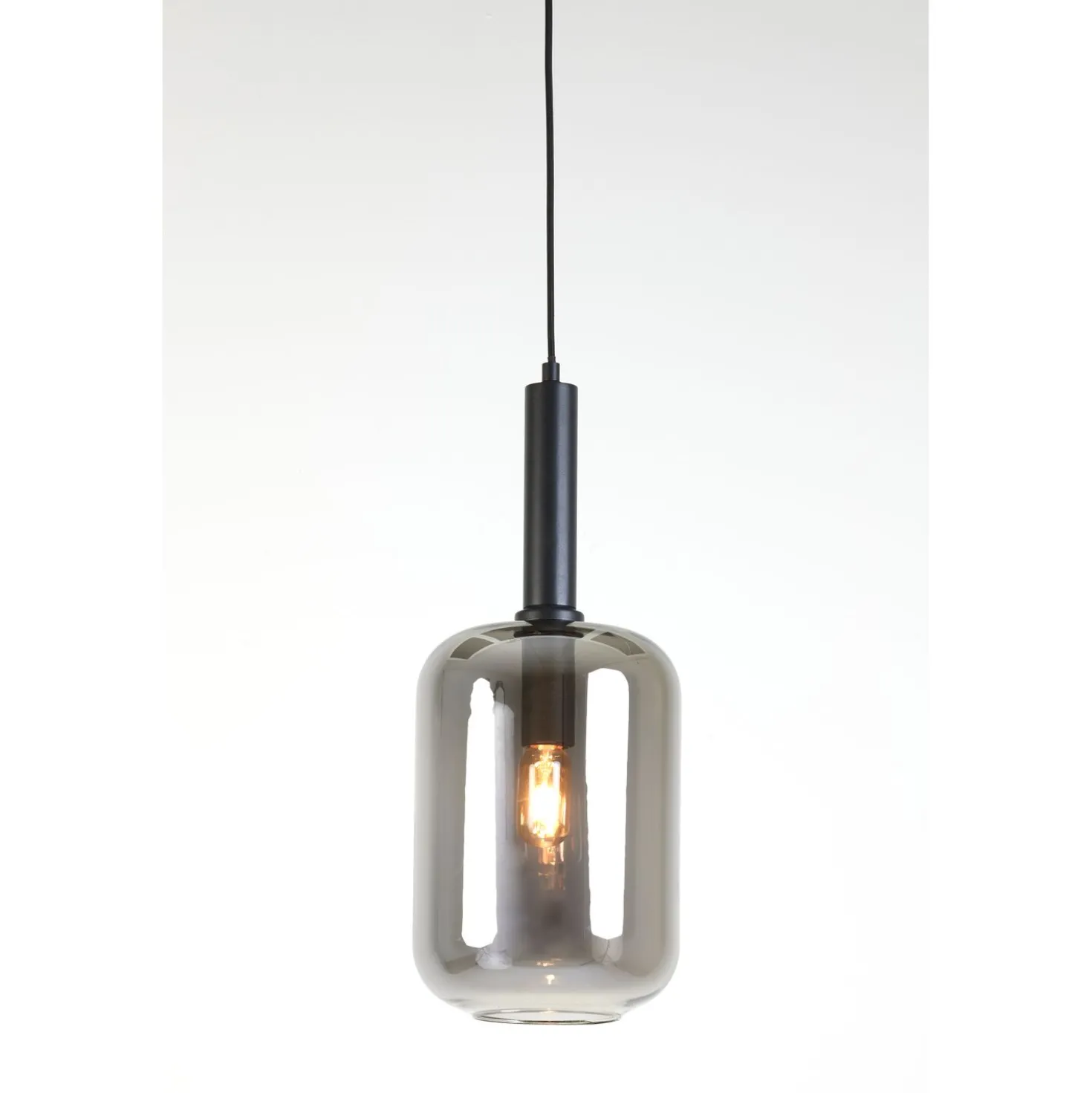Hanglamp Peglio Glas smoke zwart 1-lichts