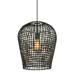 Hanglamp Scarperio Rond 40 cm rotan zwart