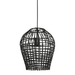 Hanglamp Scarperio Rond 31 cm rotan zwart