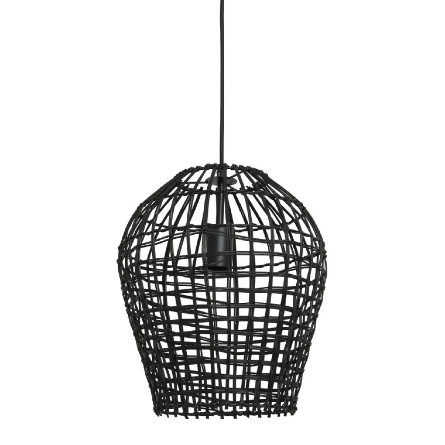 Hanglamp Scarperio Rond 31 cm rotan zwart