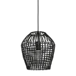 Hanglamp Scarperio Rond 28 cm rotan zwart