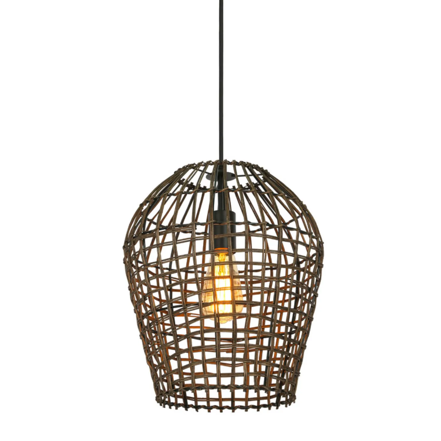 Hanglamp Scarperio Rond 31 cm rotan bruin