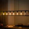 Hanglamp Tiamo Zwart staal 7-lichts
