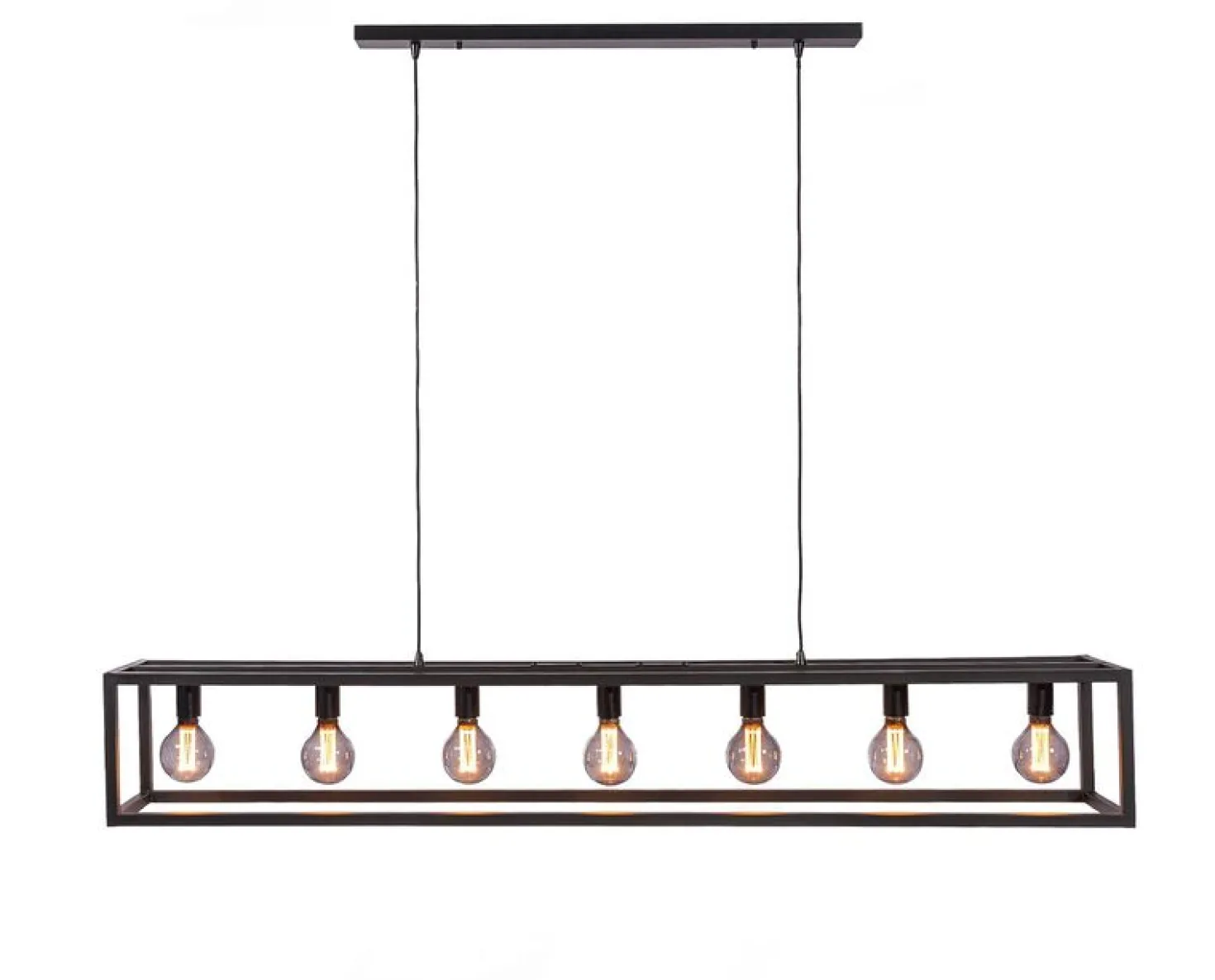 Hanglamp Tiamo Zwart staal 7-lichts