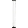 Hanglamp Trecate Mat zwart 5-lichts rond