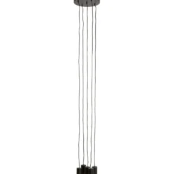 Hanglamp Trecate Mat zwart 5-lichts rond