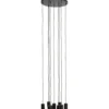 Hanglamp Trecate Mat zwart 9-lichts rond