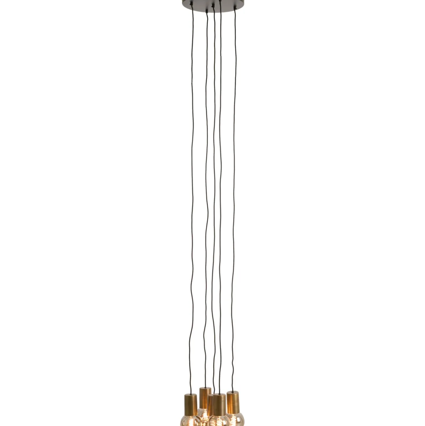 Hanglamp Trecate Ruw antiek brons 5-lichts rond