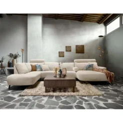 Hoekbank links Davanti HR-zitting beige