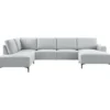 Hoekbank links Fabria Groot lichtgrijs basic comfort