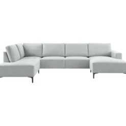 Hoekbank links Fabria Groot lichtgrijs basic comfort
