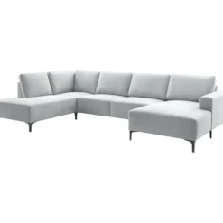 Hoekbank links Fabria Groot lichtgrijs basic comfort