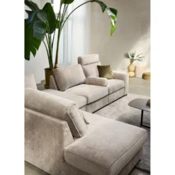Hoekbank links Licato Taupe relaxfunctie excellent comfort