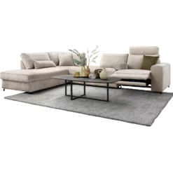 Hoekbank links Licato Taupe relaxfunctie excellent comfort