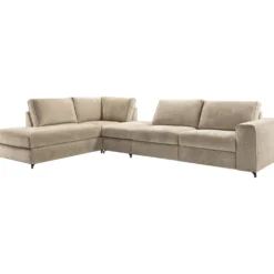Hoekbank links Licato Taupe relaxfunctie excellent comfort hocker