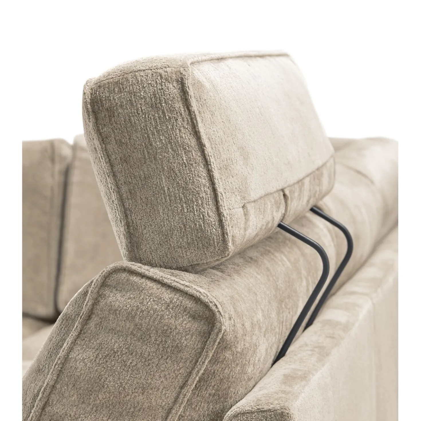 Hoekbank links Licato Taupe relaxfunctie excellent comfort hocker