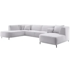 Hoekbank links Pantini Zitting lichtgrijs premium comfort