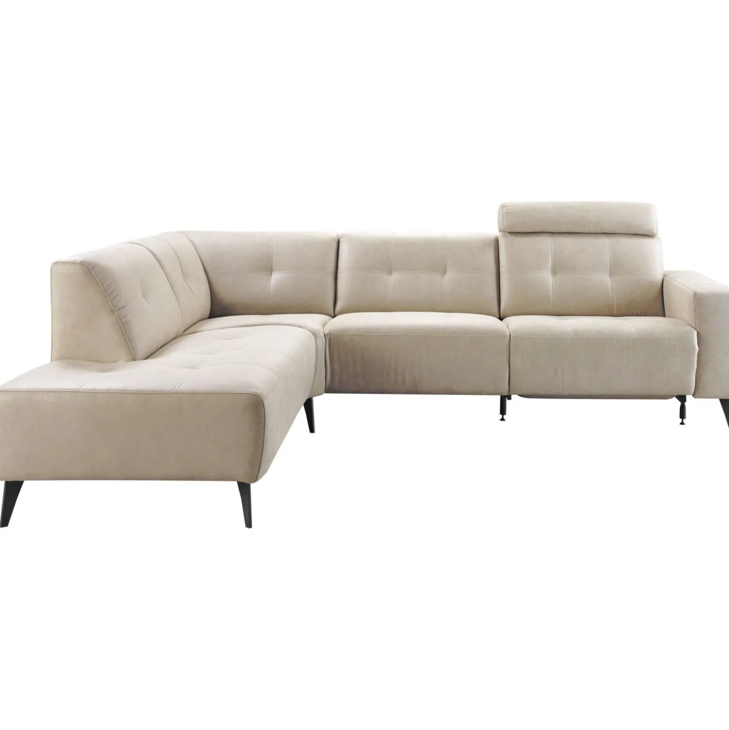 Hoekbank links Piorino Pocketvering lichtgrijs relaxfunctie