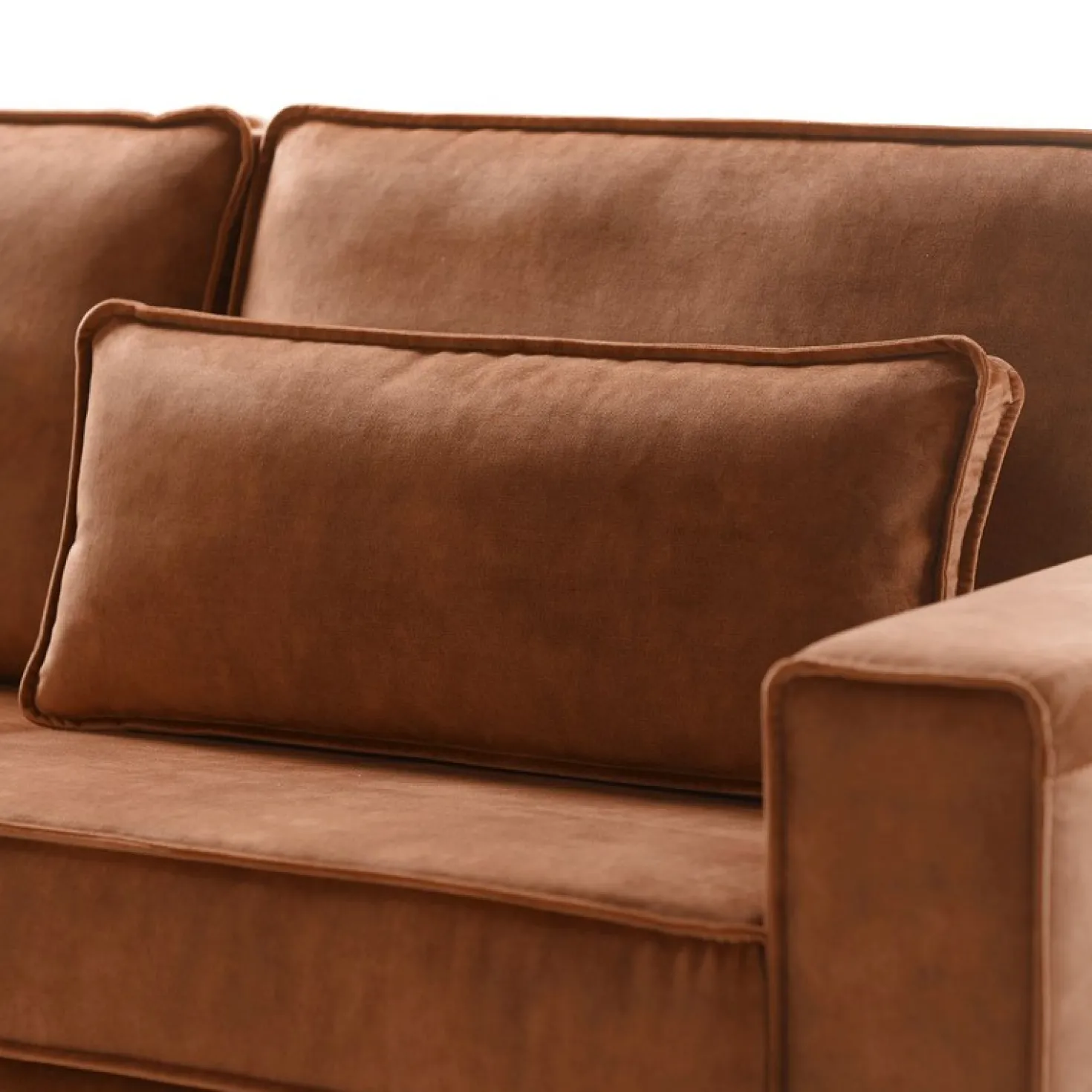 Hoekbank links Pomonte Velvet bruin basic comfort