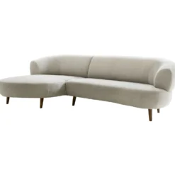 Hoekbank links Tilde Bouclé grijsbeige basic comfort