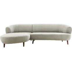 Hoekbank links Tilde Bouclé grijsbeige basic comfort