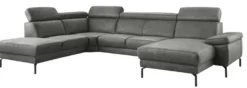 Hoekbank links Tusari Microleder antraciet basic comfort