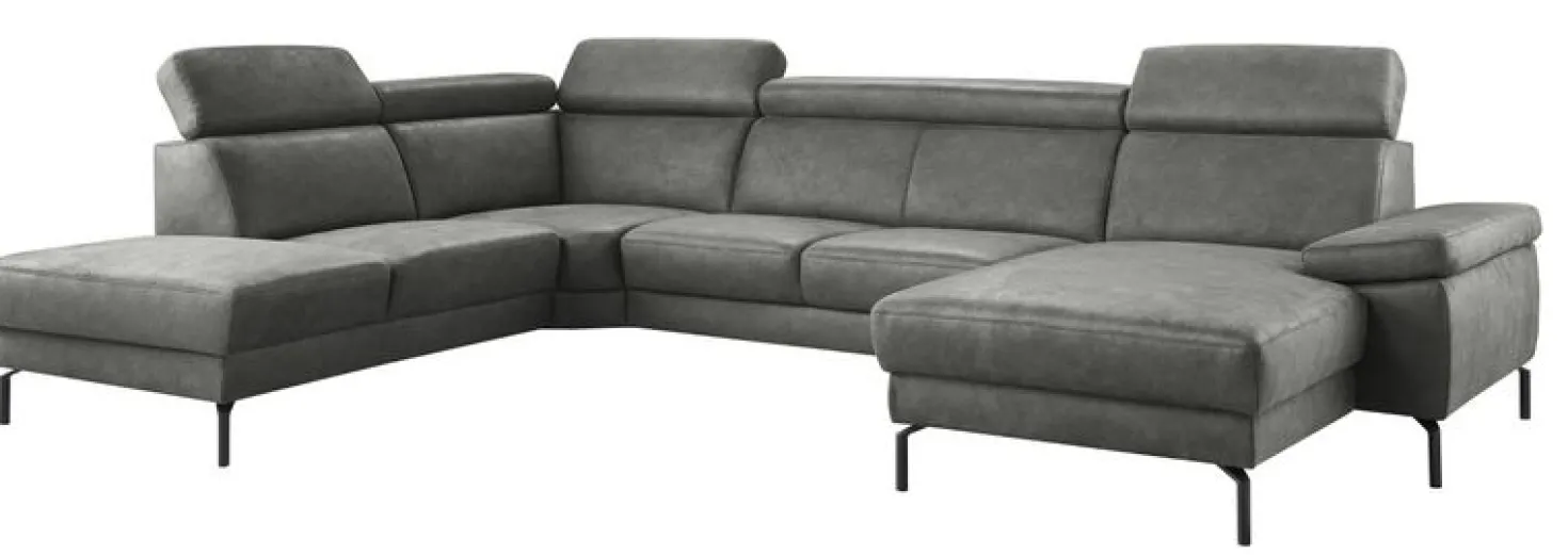 Hoekbank links Tusari Microleder antraciet basic comfort