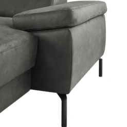 Hoekbank links Tusari Microleder antraciet basic comfort