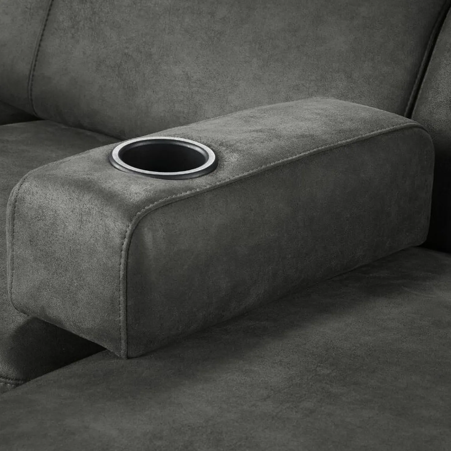 Hoekbank links Tusari Microleder antraciet premium comfort