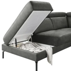 Hoekbank links Tusari Microleder antraciet premium comfort