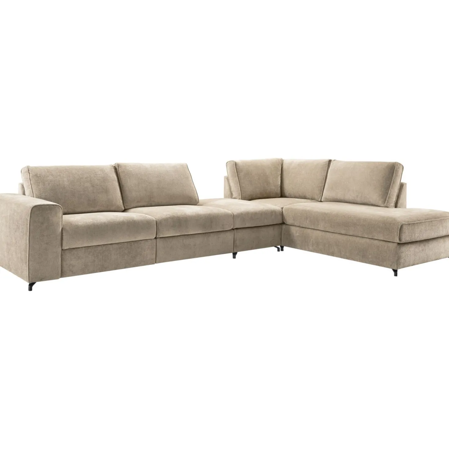 Hoekbank rechts Licato Taupe relaxfunctie excellent comfort