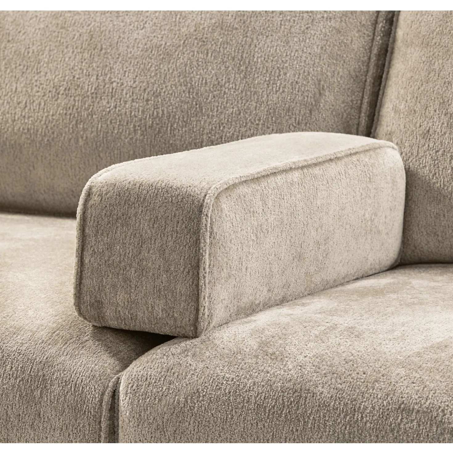 Hoekbank rechts Licato Taupe relaxfunctie excellent comfort