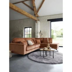 Hoekbank rechts Pomonte Velvet bruin basic comfort