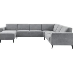 Hoekbank rechts Puento Gerecycled polyether HR-zitting grijs
