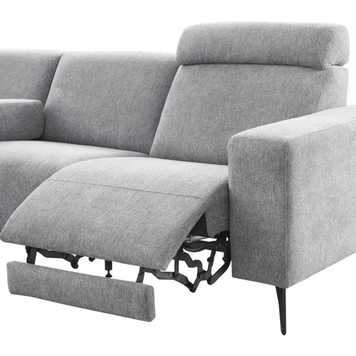 Hoekbank rechts Puento Gerecycled polyether HR-zitting grijs