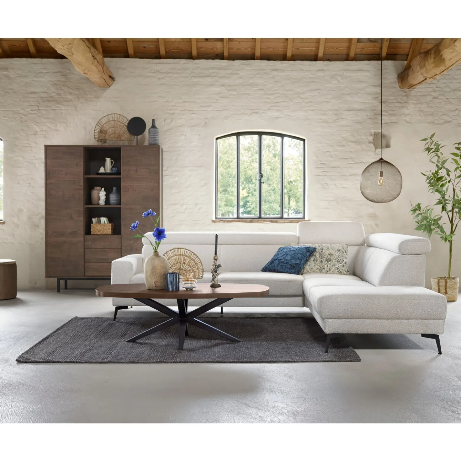 Hoekbank rechts Tusari Beige premium comfort